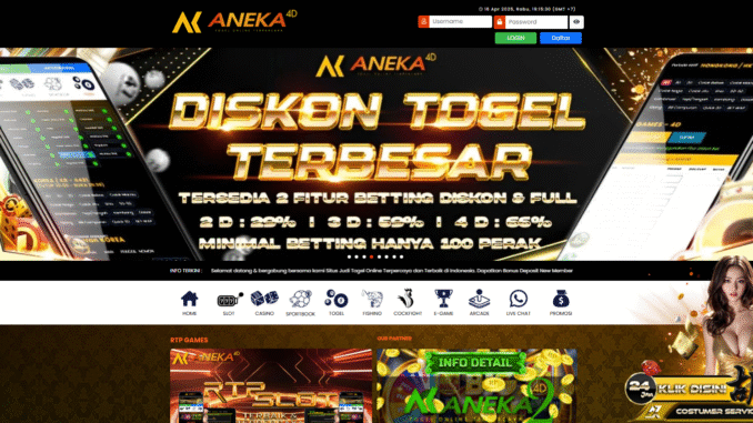 Aneka4d - Situs Agen Bandar Togel Slot Live Casino Online Aneka4d