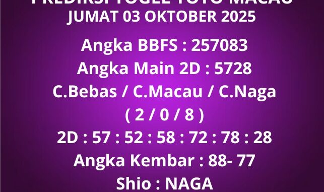 Prediksi Togel Toto Macau