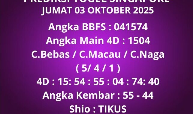 Prediksi Togel Singapore Prediksi Togel Singapore