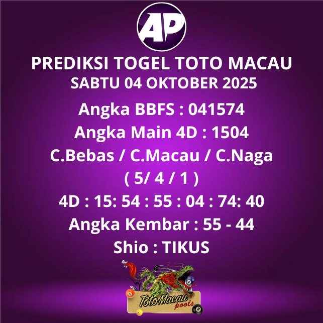 Prediksi Togel Toto Macau