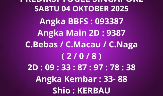 Prediksi Togel Singapore