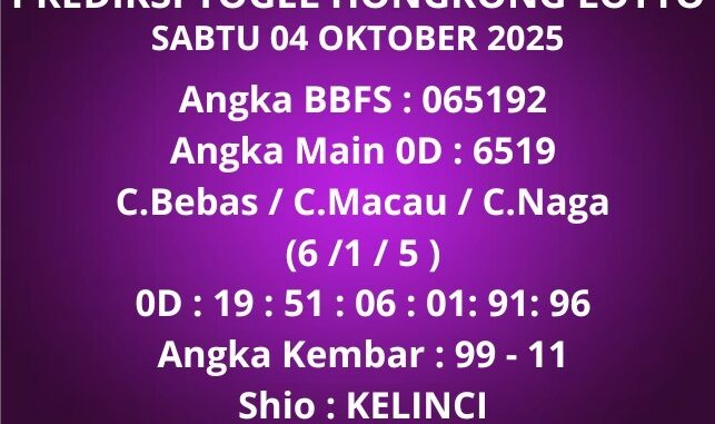 Prediksi Togel Hongkong Lotto Prediksi Togel Hongkong Lotto