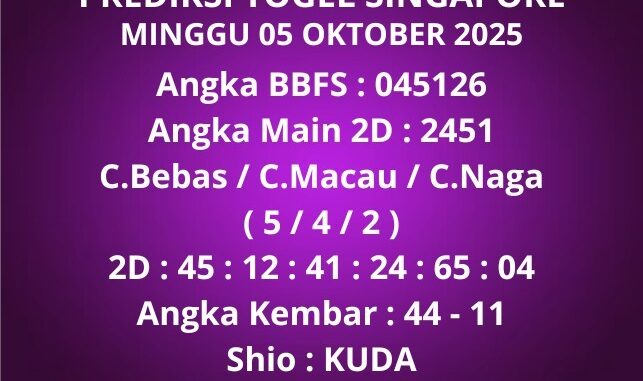 Prediksi Togel Singapore Prediksi Togel Singapore