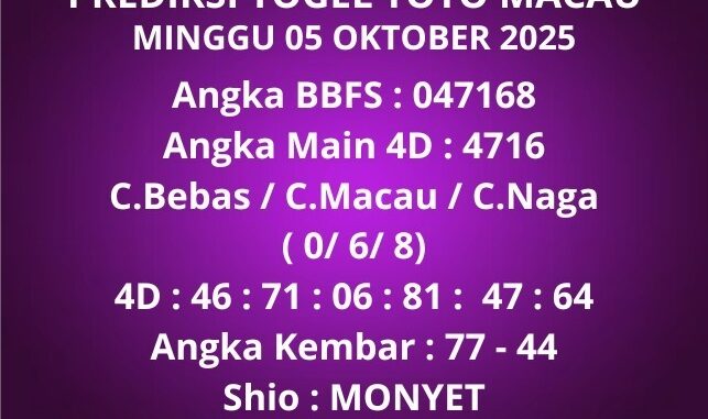 Prediksi Togel Toto Macau Prediksi Togel Toto Macau