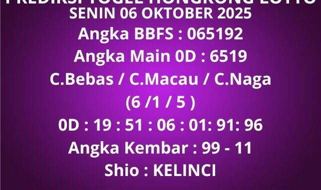 Prediksi Togel Hongkong Lotto Prediksi Togel Hongkong Lotto