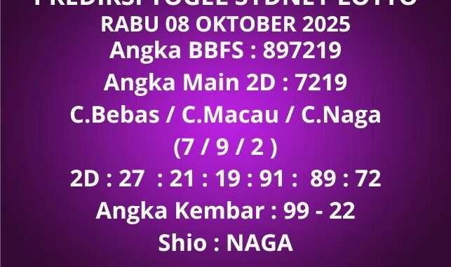 Prediksi Togel Sydney Lotto Prediksi Togel Sydney Lotto