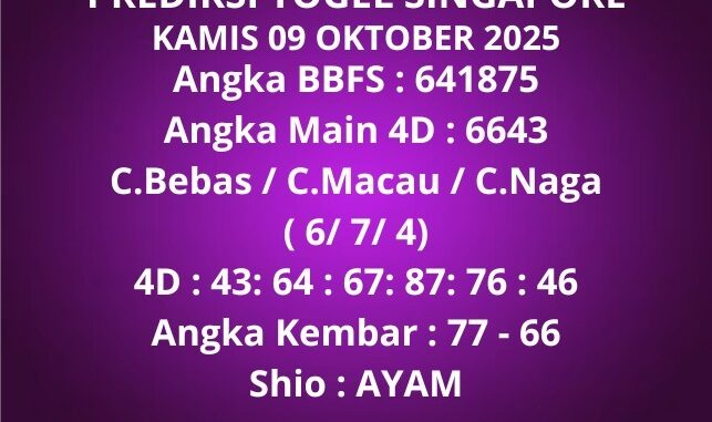 Prediksi Togel Singapore
