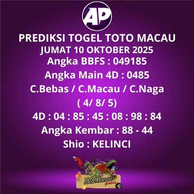 Prediksi Togel Toto Macau