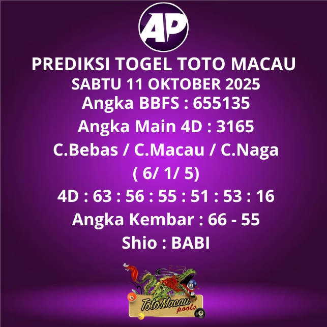 Prediksi Togel Toto Macau