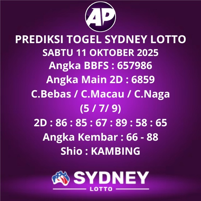 Prediksi Togel Sydney Lotto