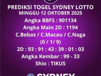 Prediksi Togel Sydney Lotto