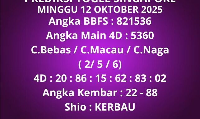 Prediksi Togel Singapore