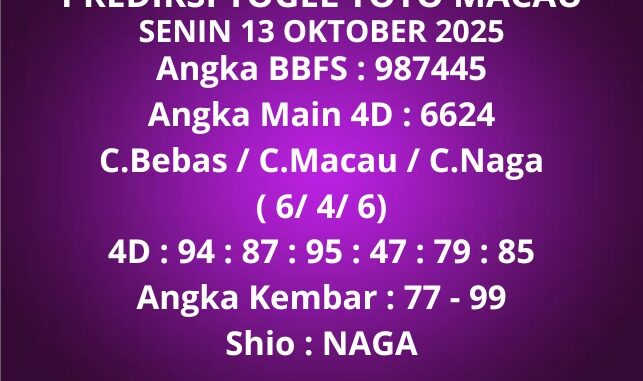 Prediksi Togel Toto Macau