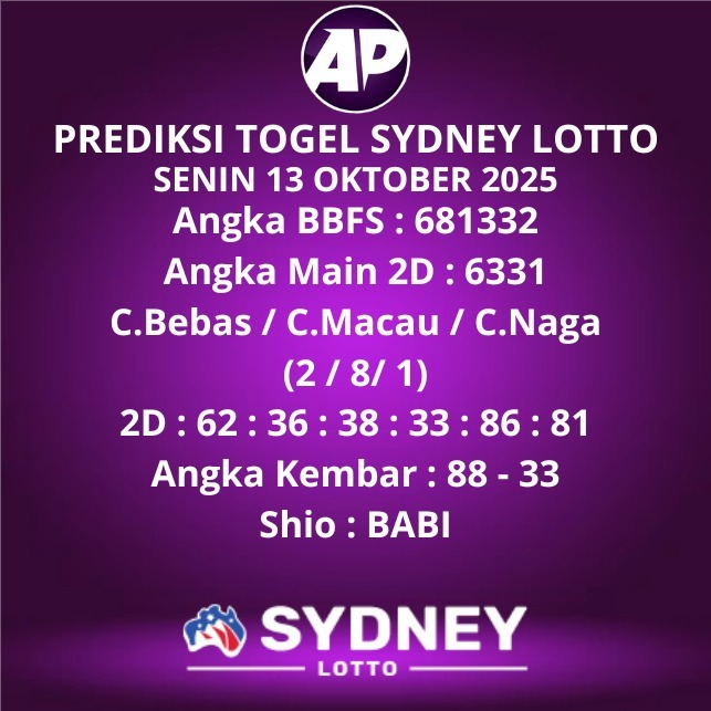 Prediksi Togel Sydney Lotto