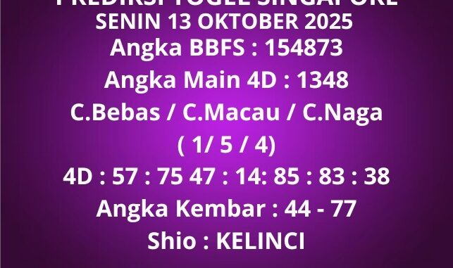 Prediksi Togel Singapore