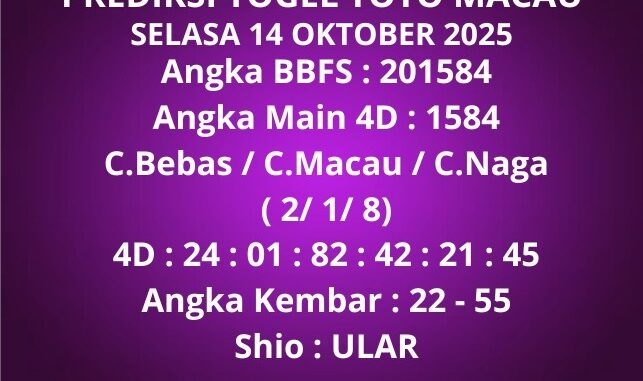 Prediksi Togel Toto Macau Prediksi Togel Toto Macau