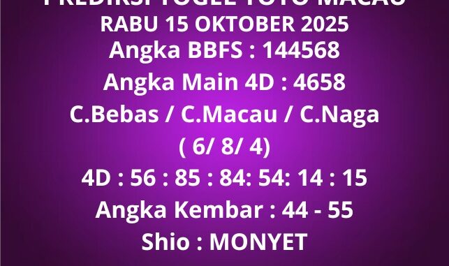 Prediksi Togel Toto Macau Prediksi Togel Toto Macau