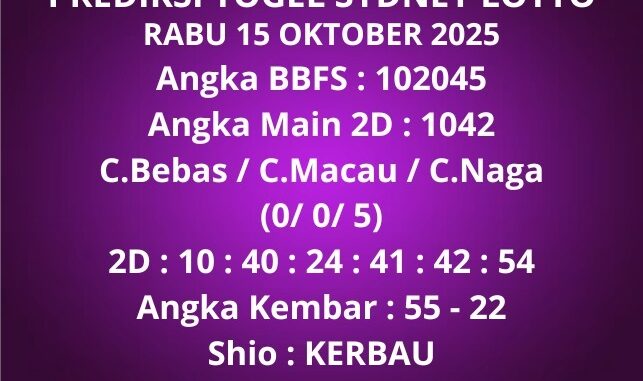 Prediksi Togel Sydney Lotto Prediksi Togel Sydney Lotto