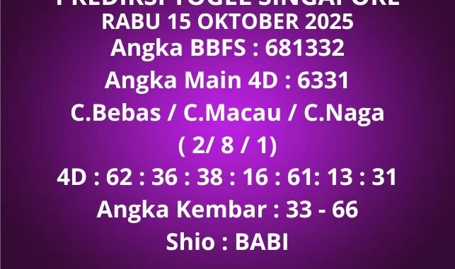 Prediksi Togel Singapore Prediksi Togel Singapore