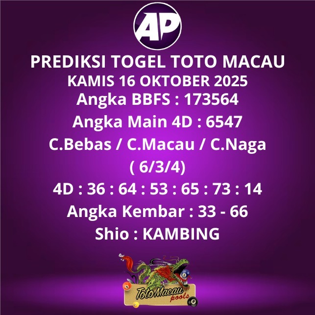 Prediksi Togel Toto Macau