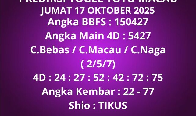 Prediksi Togel Toto Macau Prediksi Togel Toto Macau