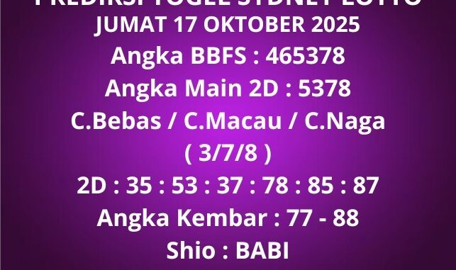 Prediksi Togel Sydney Lotto Prediksi Togel Sydney Lotto