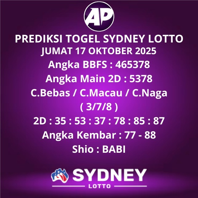 Prediksi Togel Sydney Lotto
