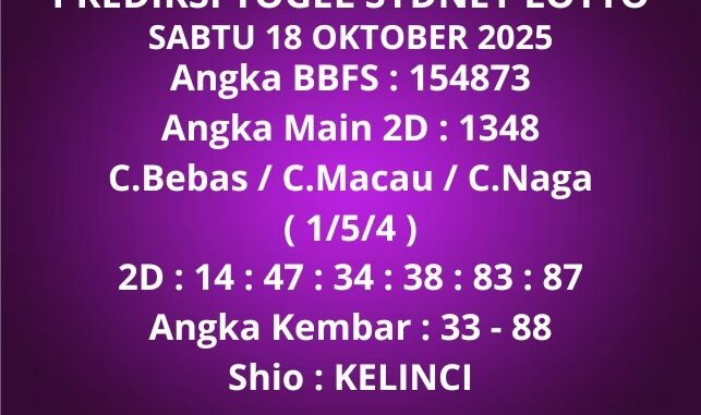 Prediksi Togel Sydney Lotto Prediksi Togel Sydney Lotto