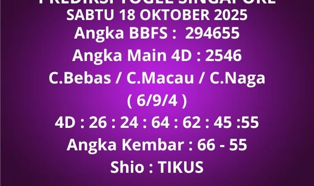 Prediksi Togel Singapore Prediksi Togel Singapore