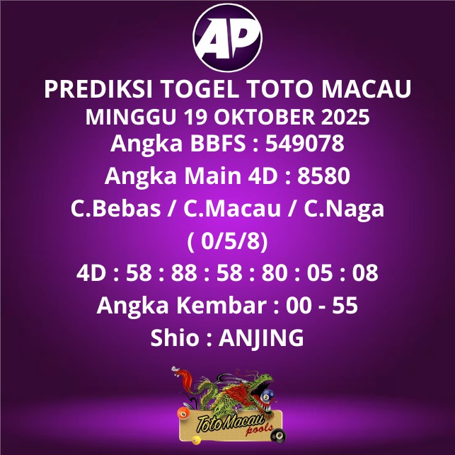Prediksi Togel Toto Macau