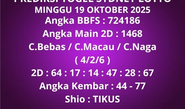 Prediksi Togel Sydney Lotto Prediksi Togel Sydney Lotto