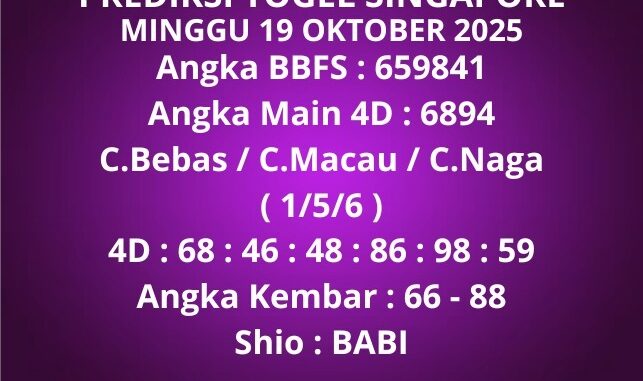 Prediksi Togel Singapore Prediksi Togel Singapore