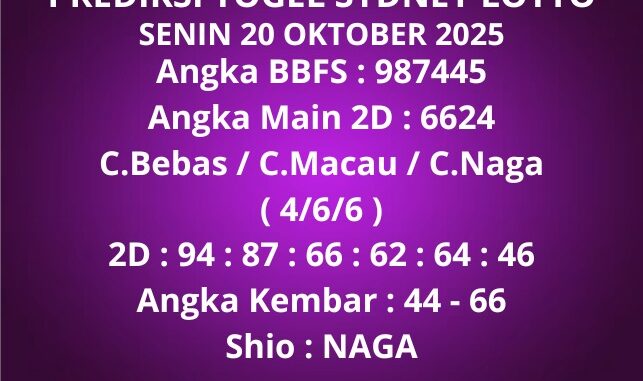 Prediksi Togel Sydney Lotto Prediksi Togel Sydney Lotto