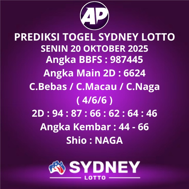 Prediksi Togel Sydney Lotto