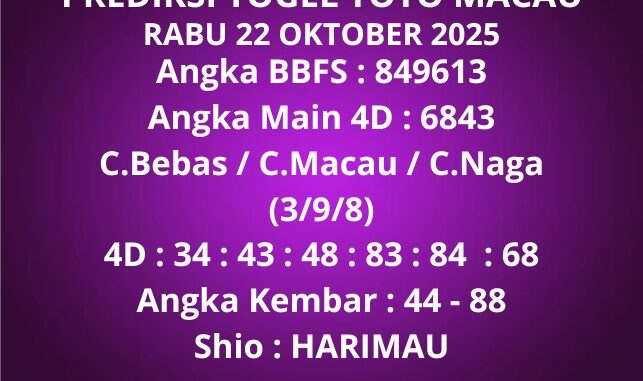 Prediksi Togel Toto Macau Prediksi Togel Toto Macau