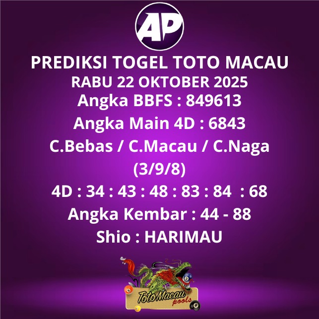 Prediksi Togel Toto Macau