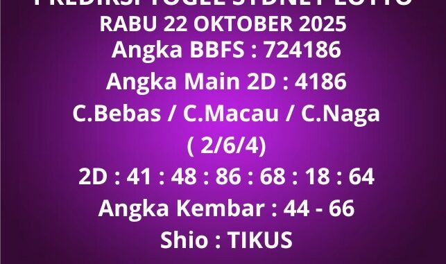 Prediksi Togel Sydney Lotto Prediksi Togel Sydney Lotto