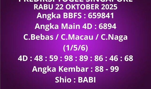 Prediksi Togel Singapore Prediksi Togel Singapore