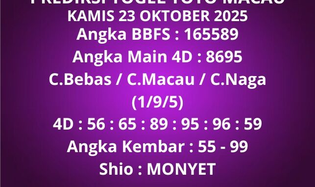 Prediksi Togel Toto Macau Prediksi Togel Toto Macau