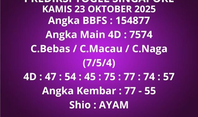 Prediksi Togel Singapore Prediksi Togel Singapore