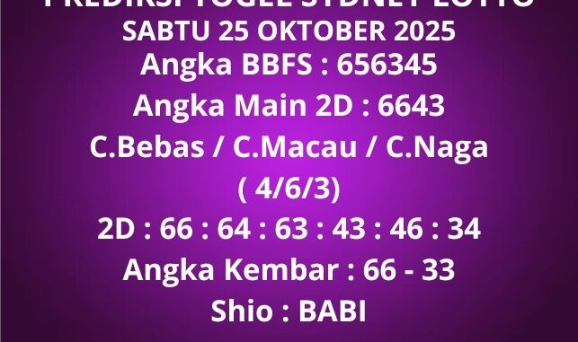 Prediksi Togel Sydney Lotto Prediksi Togel Sydney Lotto