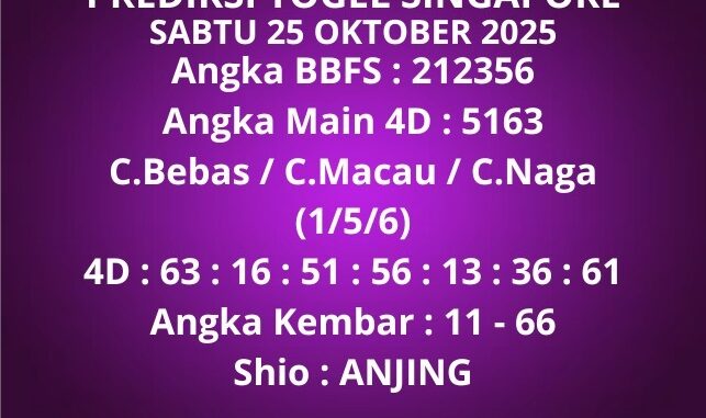 Prediksi Togel Singapore Prediksi Togel Singapore
