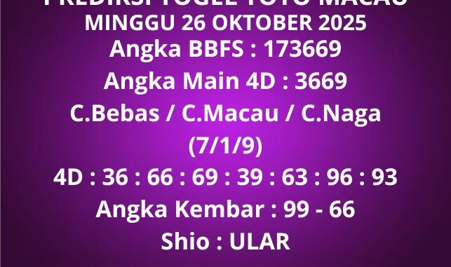 Prediksi Togel Toto Macau Prediksi Togel Toto Macau