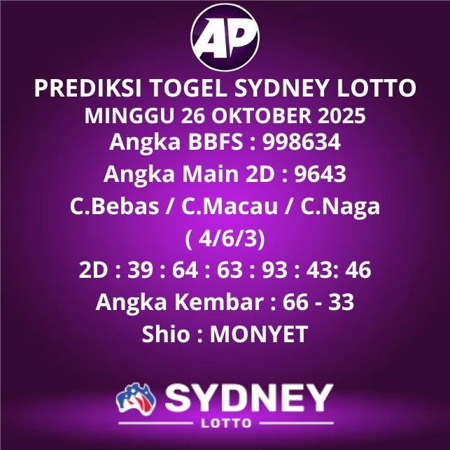 Prediksi Togel Sydney Lotto