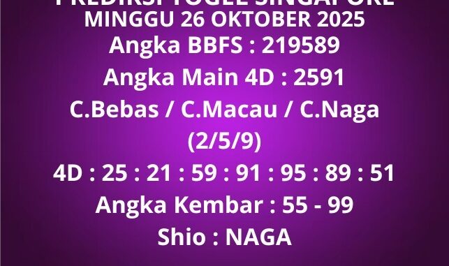 Prediksi Togel Singapore Prediksi Togel Singapore