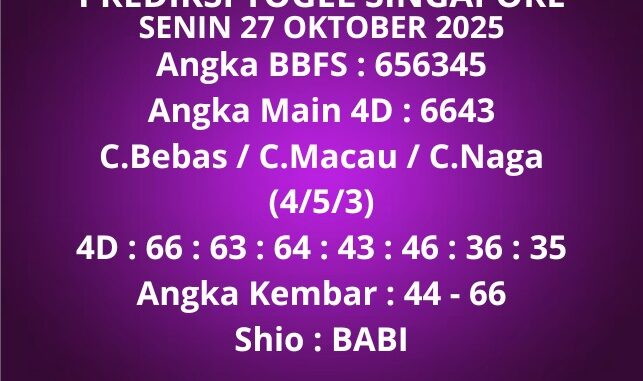 Prediksi Togel Singapore Prediksi Togel Singapore