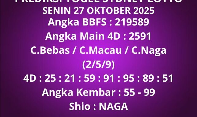 Prediksi Togel Sydney Lotto Prediksi Togel Sydney Lotto
