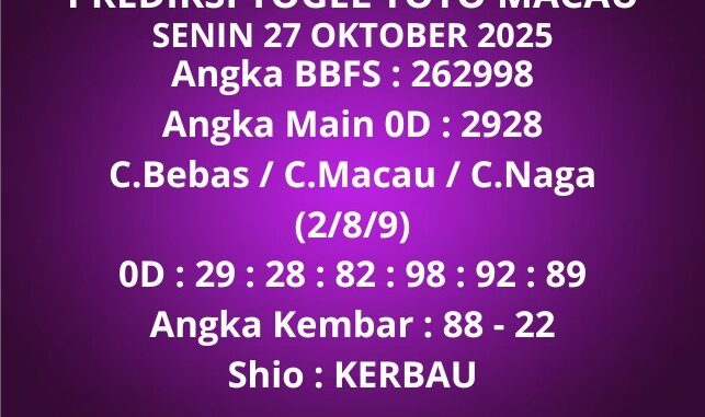 Prediksi Togel Toto Macau Prediksi Togel Toto Macau
