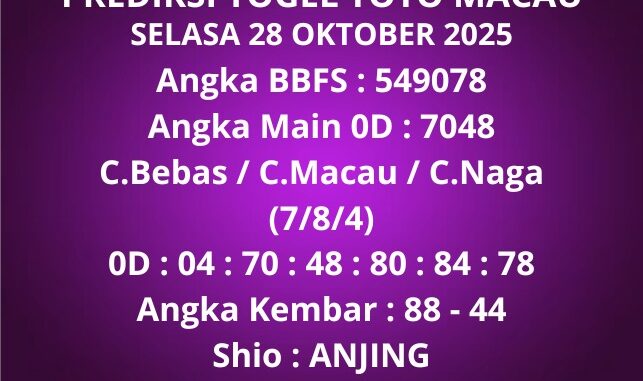 Prediksi Togel Toto Macau Prediksi Togel Toto Macau