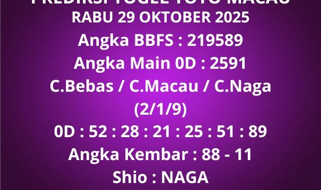 Prediksi Togel Toto Macau Prediksi Togel Toto Macau